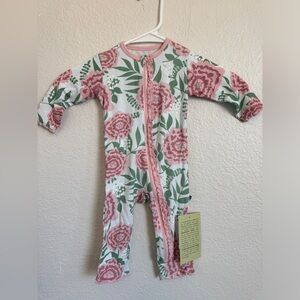 KicKee - Classic Ruffle Coverall with Zipper - Fresh Air Florist 3-6 months